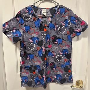 Disney brand scrub top.